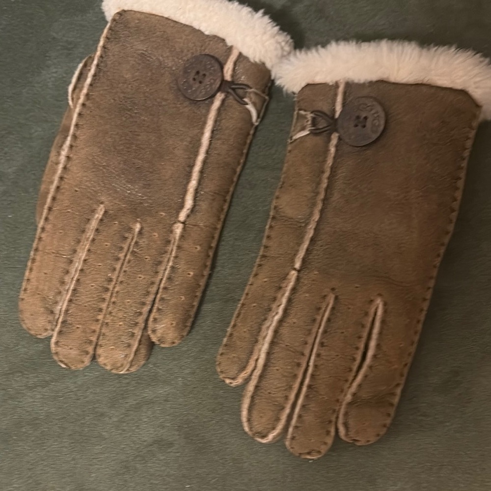Brown Shearling Gloves